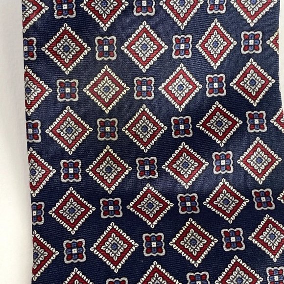 Bert Pulitzer Men’s Classic Blue Red Designer Silk Necktie Office Work Dad Gift - Picture 7 of 7
